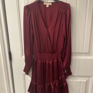 Michael Kors Deep Red Long Sleeve Dress